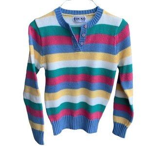Vintage Women’s 1/4 Button Striped Sweater Multicolored Size XS Ricki